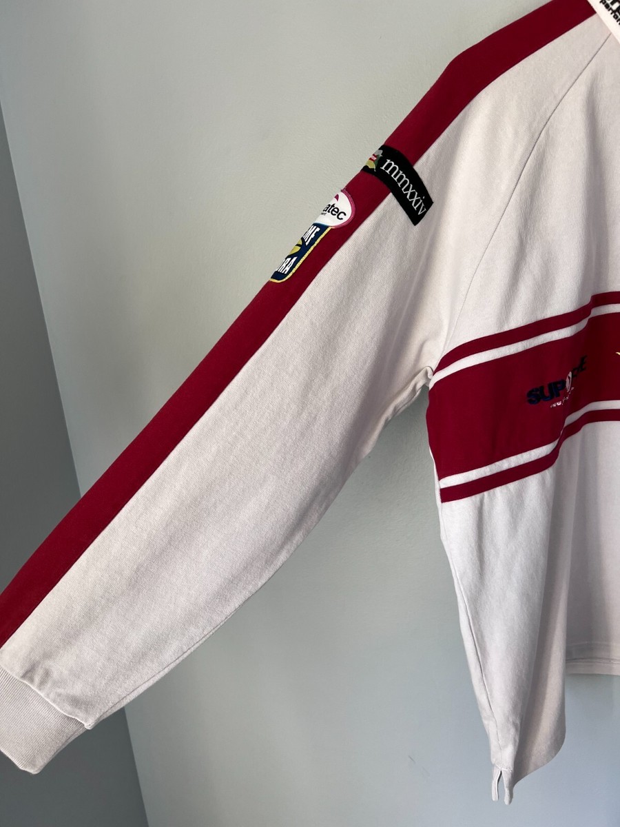 ウェア Supreme Chest Stripe Rugby Stone (red)M Supreme Chest Stripe Rugby (FW24) - $148