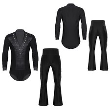 Men's Bodysuit With Pants Sparkling Unitard Latin Rompers Samba Festival Party