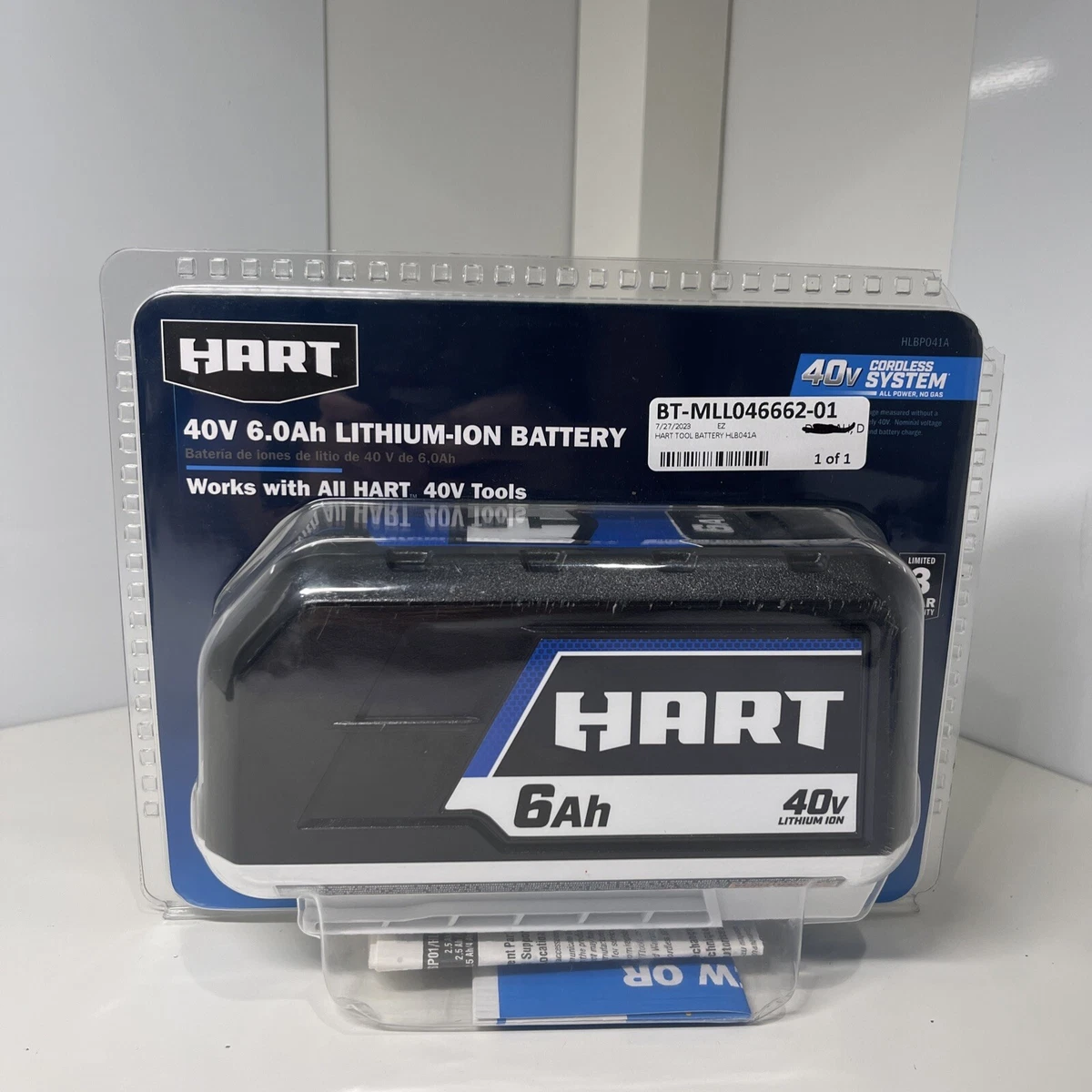 40V LithiumIon Battery HART Tools