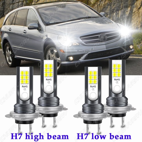 For MercedesBenz R350 20062010 4X H7 H7 Headlight High & Low Beam