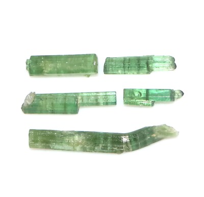Lot 23.00 Cts Natural Tourmaline Rough Green Tourmaline 15x5 mm--35x4.8 mm