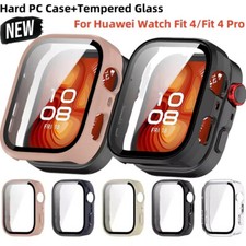 Hard Case Tempered Glass Screen Protector Cover For Huawei Watch Fit 4 Pro/Fit 4