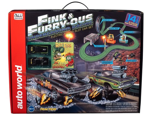 14' Rat Fink - Fink & FURRY-OUS Underground Racing Slot Car Set | SRS347 | Auto - Picture 1 of 11