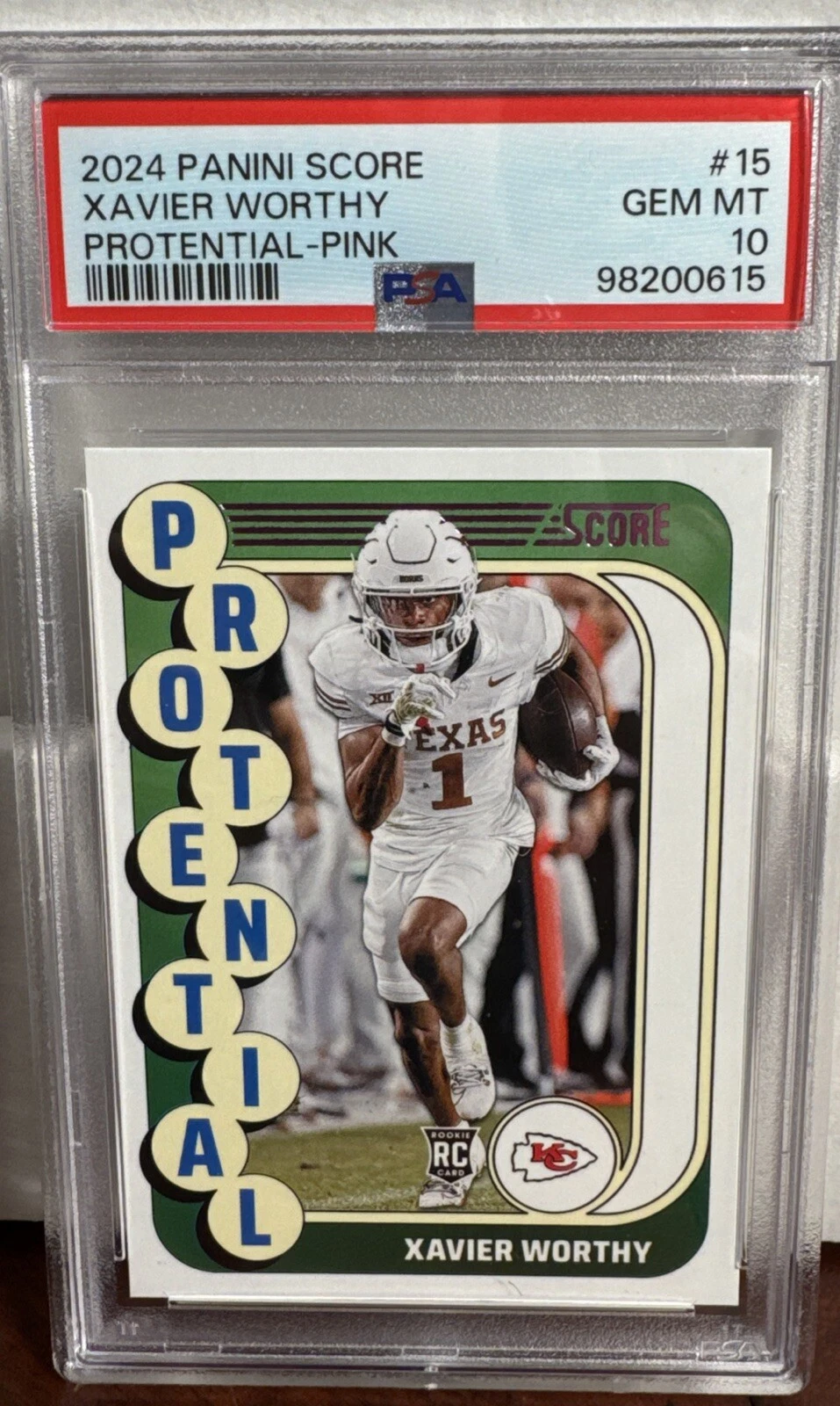 Xavier Worthy Panini Score Protential #15 Pink