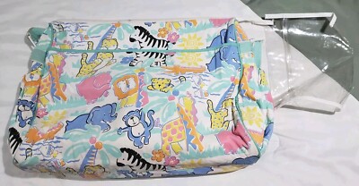 Vintage 90s Baby Boom Diaper Bag Safari Zoo Jungle Animals Bright
