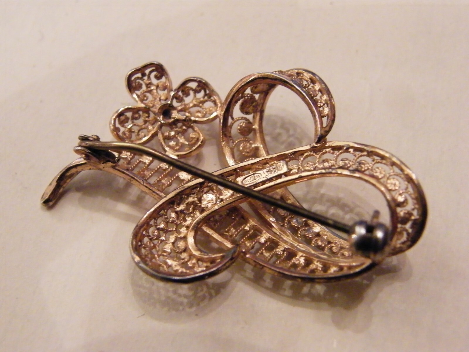 Solid Silver Vermeil Brooch 925 - image 3