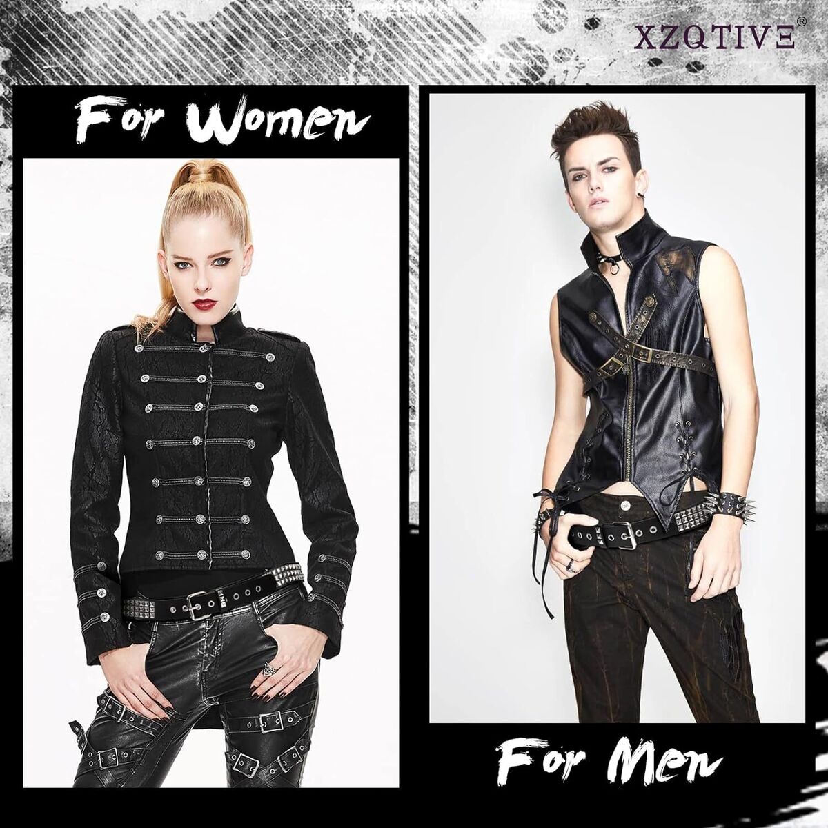 XZQTIVE Studded Belt Metal Punk Rock Rivet Fit Pant 31-36 XZQTIVE Studded Belt Metal Punk Rock Rivet Fit Pant 31-36
