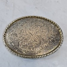 Western Belt Buckle Ivan Rope Classic Shiny Design Theme Oval Shape