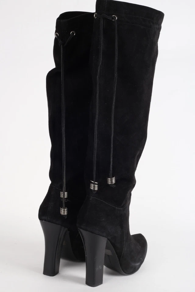 BCBGirls черная замша платформе сутулиться вкратце носок колена ботинки размер 7 B - Изображение 3 из 4