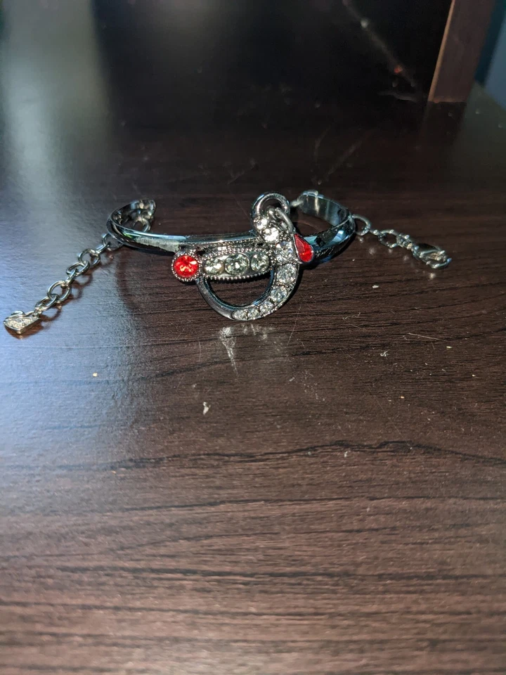 Brazalete GENUINO Cristal Swarovski Diamante, Rubí y Plata Foto 3 de 4