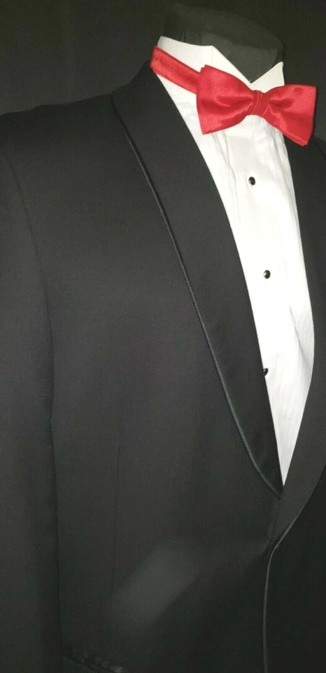 Stunning Men's Joseph Abboud Black Satin Edge Shawl Tuxedo Dinner jacket TUXXMAN - Image 2 of 4