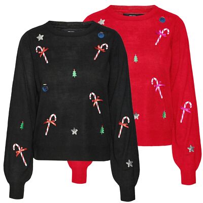 Vero Moda Damen Pullover Weihnachten Damenpullover Weihnachtspulli VMNew Jolly
