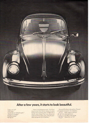 Vintage 1969 After a Few Years it Starts to Look Beautiful Volkswagen VW ad