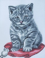 Printed Canvas Half Cross Stitch Embroidery Kit 43.200 - Ketten 8"x10" GobelinL