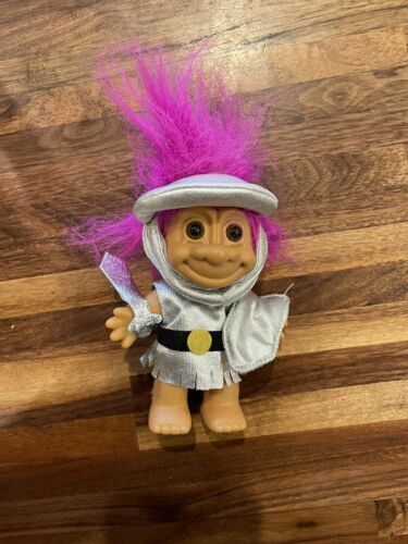 Vintage Russ 1993 Troll Doll With Wild Yellow Hair & Purple Vintage Russ 1993 Troll Doll With Wild Yellow Hair & Purple