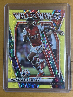Mosaic 2021-22 Soccer Thomas Partey Gold Fluorescent 01/10 Will To Win Arsenal