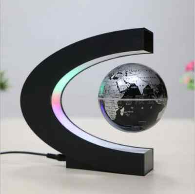 C-Shaped Magnetic Levitation Floating Globe with Vibrant LED Lights