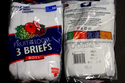 12 (4x3)Fruit of the Loom Boy's Cotton Ribbed Brief Underwear SZ