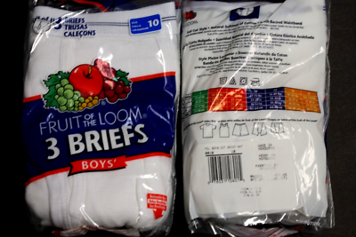 12 (4x3)Fruit of the Loom Boy's Cotton Ribbed Brief Underwear SZ