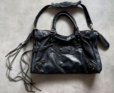 Balenciaga The City Shoulder Bag Black Leather 36x39x12 cm