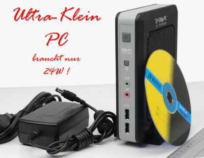 QUICK SMALL QUIET! CHIP-PC CPU INTEL ATOM N270 1.6 GHZ SSD 4 GB 1GB DDR2 DVI LAN