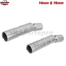 14mm + 16mm Swivel Spark Plug Socket Removal Tools Thin Wall 12-Point 3/8" Drive