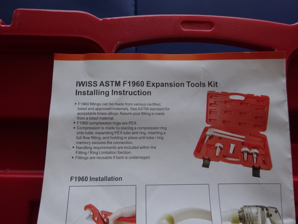 IWISS F1960 Pex Pipe Expansion Tool Kit eBay