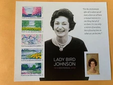 US Stamps SC# 4716g Lady Bird Johnson 45c sheet of 6 imperf MNH 2012
