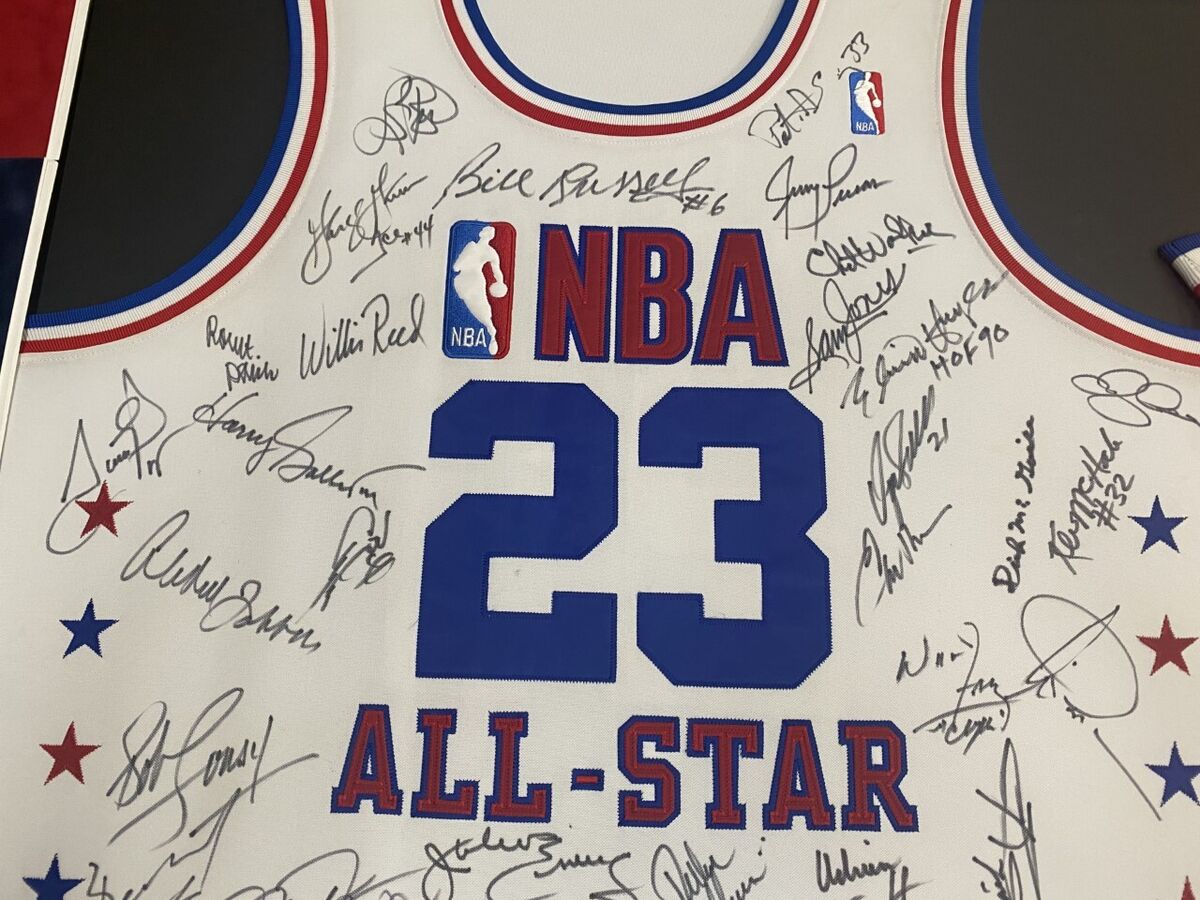 Incredible NBA Top 50 Greatest Players Signed Jersey Display