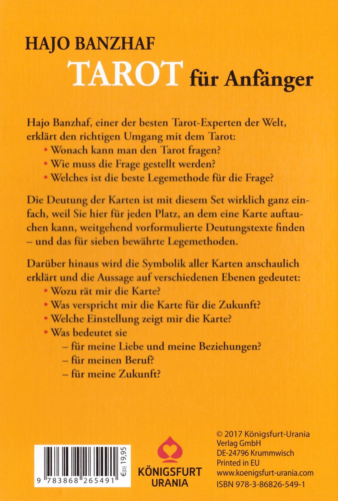 Thumbnail - Tarot Für Anfänger Hajo Banzhaf 9783868265491