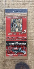 Vtg 30s Liberty Co Concrete Building Material Phila PA Truck Matchbook Cover