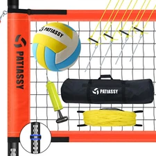 Professional Volleyball Net Set Heavy Duty Portable with Poles Ball Pump Outdoor