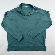 Peter Millar Crown Men s XL 1/4 Zip Pullover Cotton Golf Casual Green MF15K40