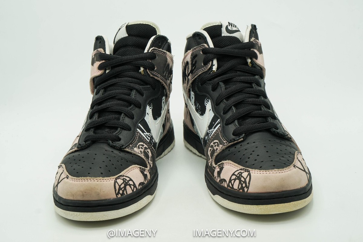 NIKE DUNK SB HIGH USED SIZE 11 UNKLE BLACK WHITE 305050-013