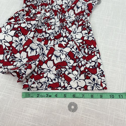 Vineyard Vines Red Hibiscus Whale Sleeveless Scoop Neck Romper Girls Sz XS (4/5) - Picture 7 of 8