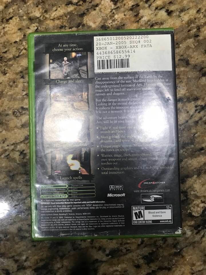 Arx Fatalis Original Xbox Game CIB Complete 625904395153 eBay