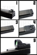 REAR SIGHT DOVETAIL OPTIC MOUNTING ADAPTER PLATE FOR GLOCK 17 19 21 44 45 VORTEX