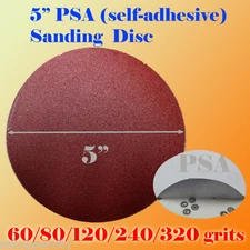 5" PSA Self Adhesive 60/80/120/180/320g Grit Sanding Disc Stick Sandpaper Paper