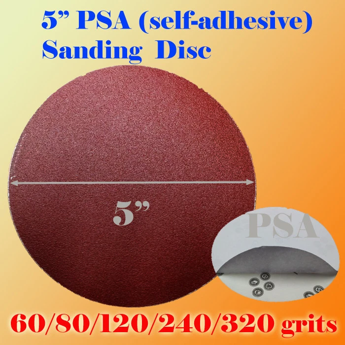 MTP (MULTITOOLPRO) 5" PSA Self Adhesive 60/80/120/180/320g Grit Sanding Disc Stick Sandpaper Paper