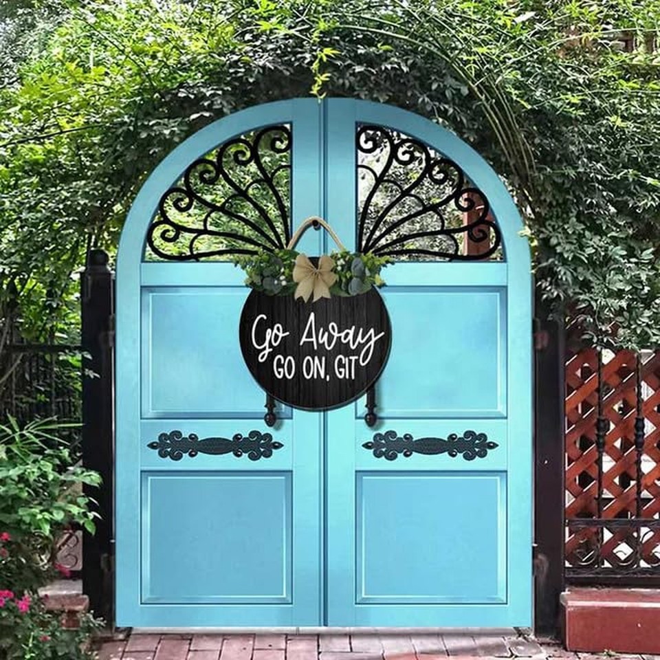 Go Away Go On Git Unwelcome Sign For Front Porch Farmhouse Wooden ...