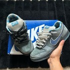 Nike SB Low-Top Skate Shoes Gray/Blue Plaid Lining Mismatched Laces Box — photo 1