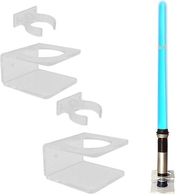 Clear Light Saber Wall Mount Wall Rack Wall Holder - 2 Pack