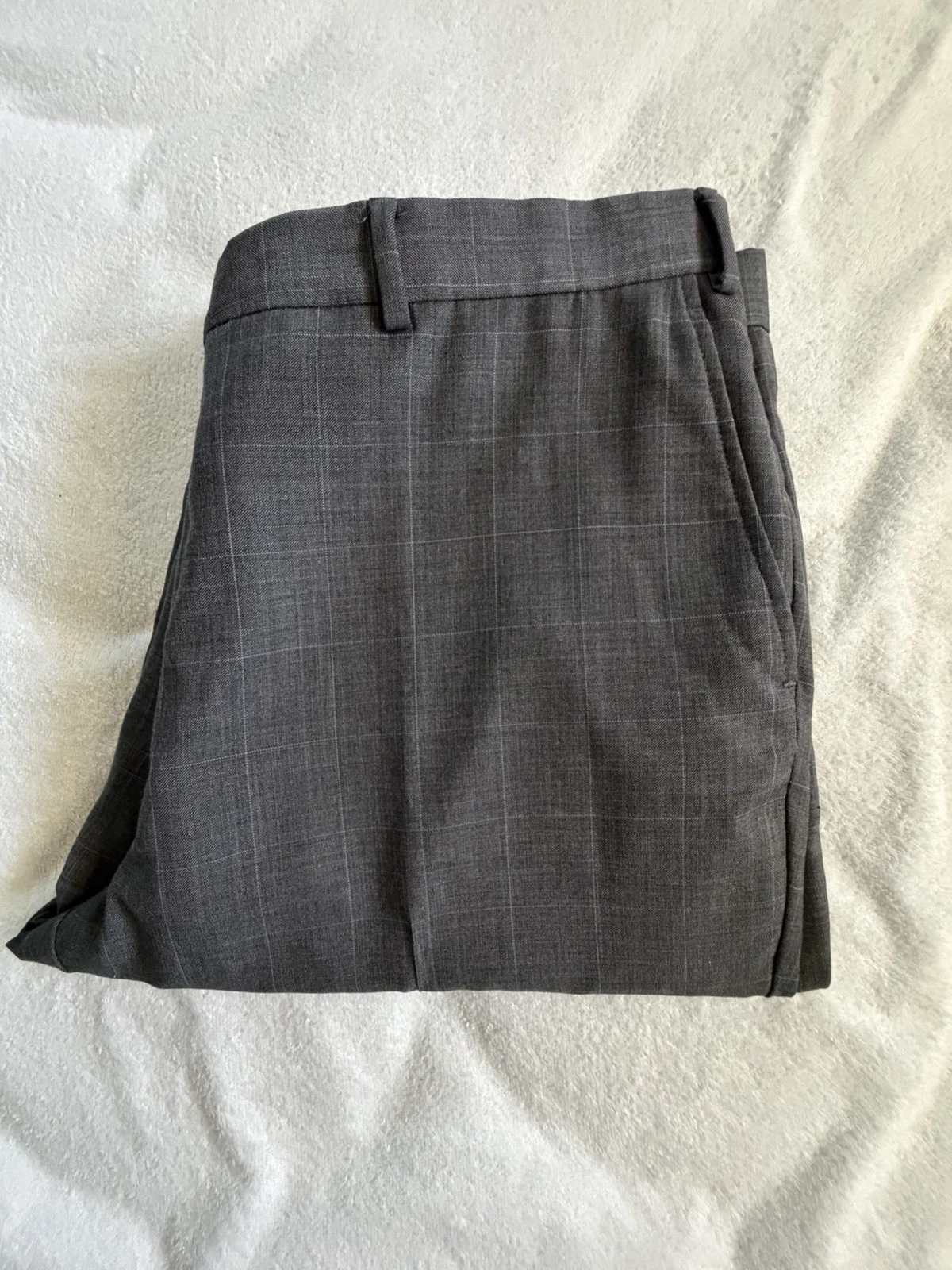 Jos. A. Bank Dress Pants Mens Grey Tailored Fit Flat Front 100% Wool 43 Waist