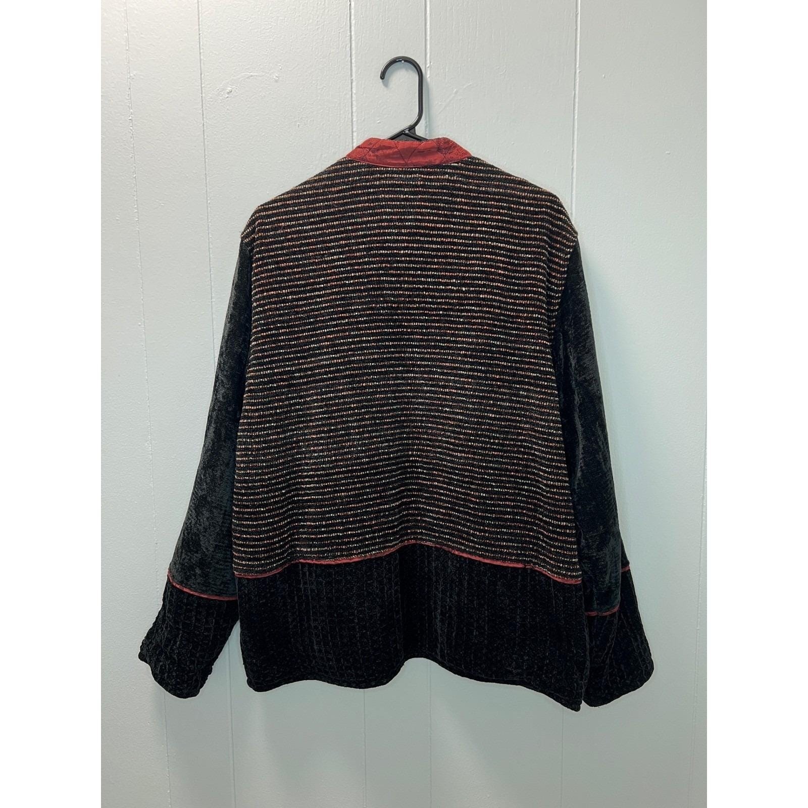 Flashback Womens Patchwork Jacket Size L Velvet E… - image 8