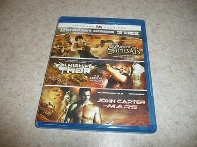Legendary Heroes 3 Pack: Sinbad, Thor, John Carter Of Mars  (Blu-Ray, 2012)