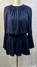Ramy Brook Briana Mini Dress Sz S Lacey Cut Out Bell Sleeves Boho Fairy Festival