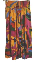 True Destinations Wide Leg Flare Pants Palazzo Size M Colorful Resort Wear Beach