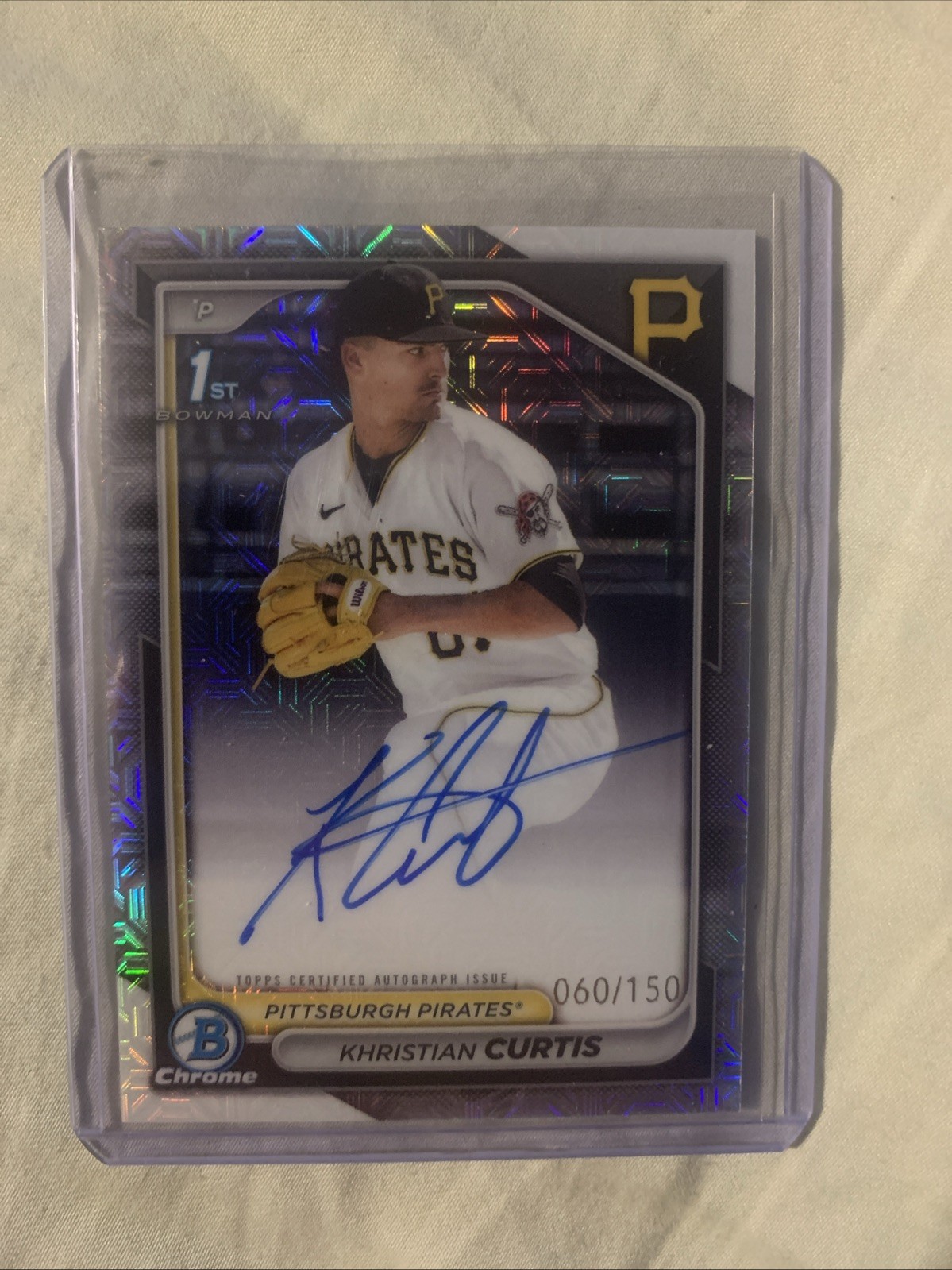 2024 Bowman Chrome 1st Khristian Curtis Prospect Auto Choice /150 Pirates