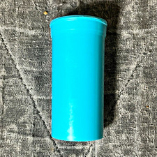 Blue Plastic Squeeze-Top Pill Bottle 1 Day 1 Compartment Container