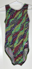 GK Elite CM Gymnastics Leotard Child Medium M Multicolor Animal Prints
